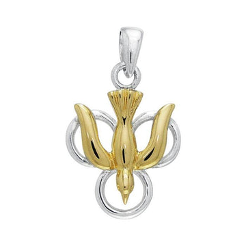 Trinity Dove Gold Accent Silver Pendant TPV775 - Jewelry